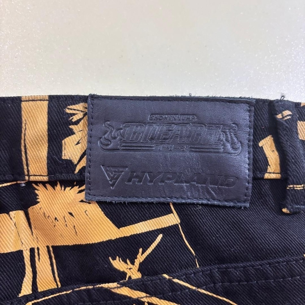 Bleach Hypland Jeans Anime Cargo Black Yellow Men's Size 30 (32X33) - Picture 4 of 9